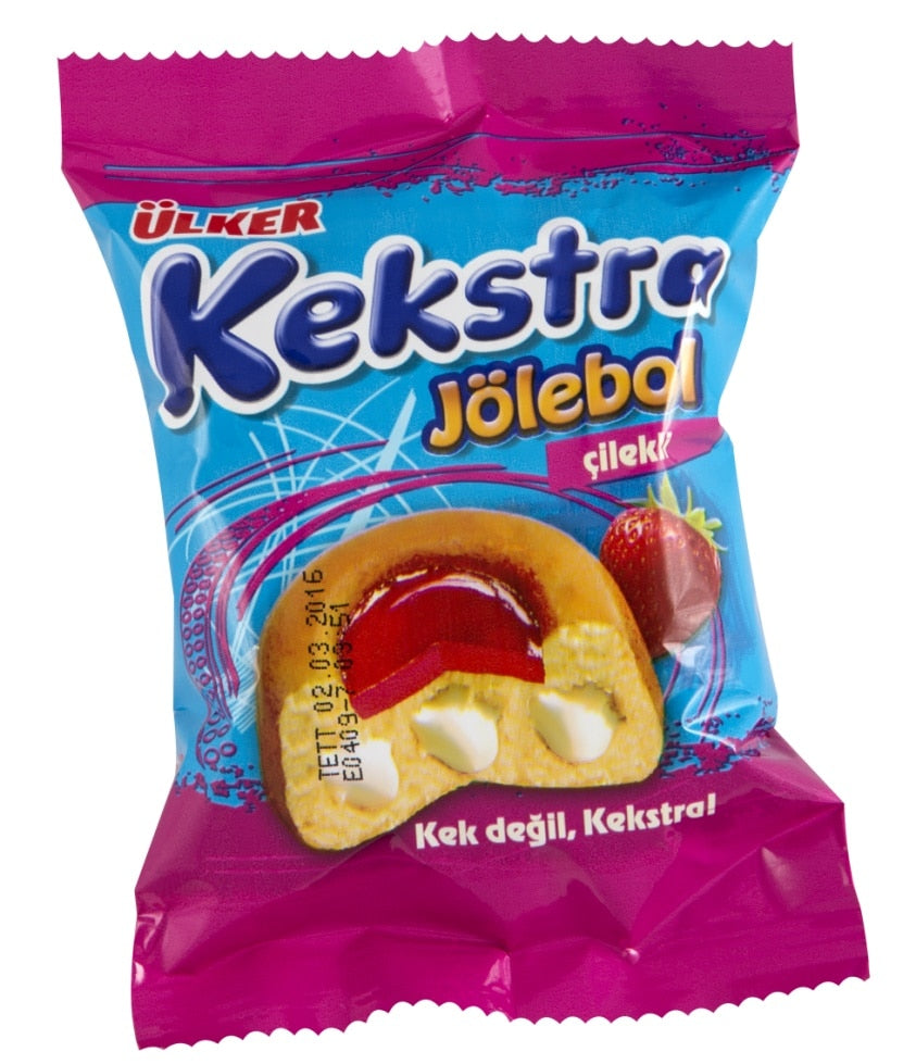ÜLKER KEKSTRA ÇİLEKLİ STRAWBERRY JELLY CAKE 34 GR (24 PCS) from TURKEY