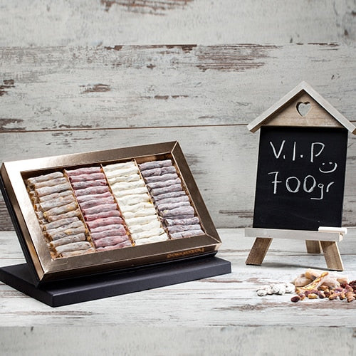 Turkish Delight Full Pistachio - Milky - Pomegranate - Black Mulberry Behlül VIP Handmade Luxury English Candlestick 700 g
